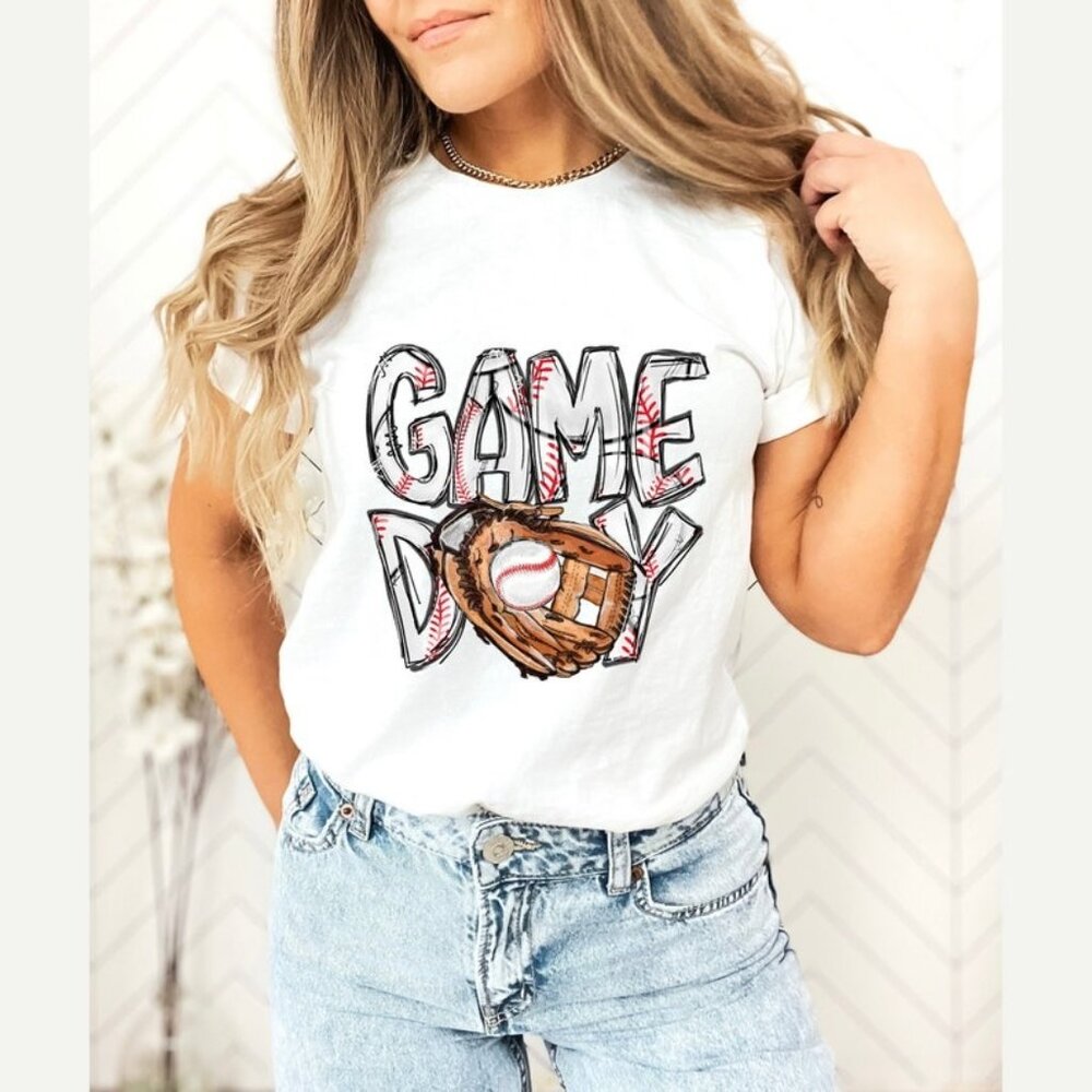 Baseball T-Shirt Game Day Tee Funny Baseball Graphic Sports Fan Shirt 96